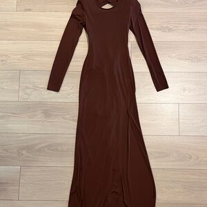 Zara Chocolate Long Sleeve Dress